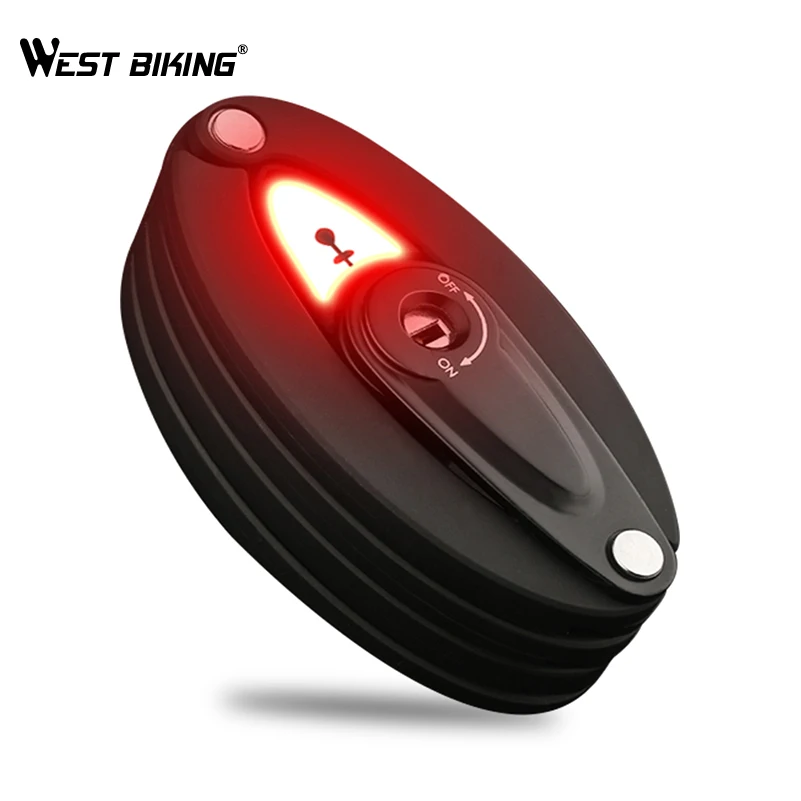 WEST BIKING Foldable Bike Lock with Taillight 100 LM Flashing Rear