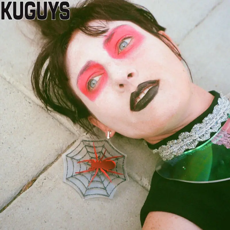 

KUGUYS Vintage Black Spider's Web Large Earrings for Women Fashion Oorbellen Womans Pendientes Halloween Drop Earring Brincos