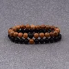 Couples Distance Bracelet Natural Wood Stone White And Black Yin Yang Beaded Bracelets For Men Women Best Friend AB241 ► Photo 1/6