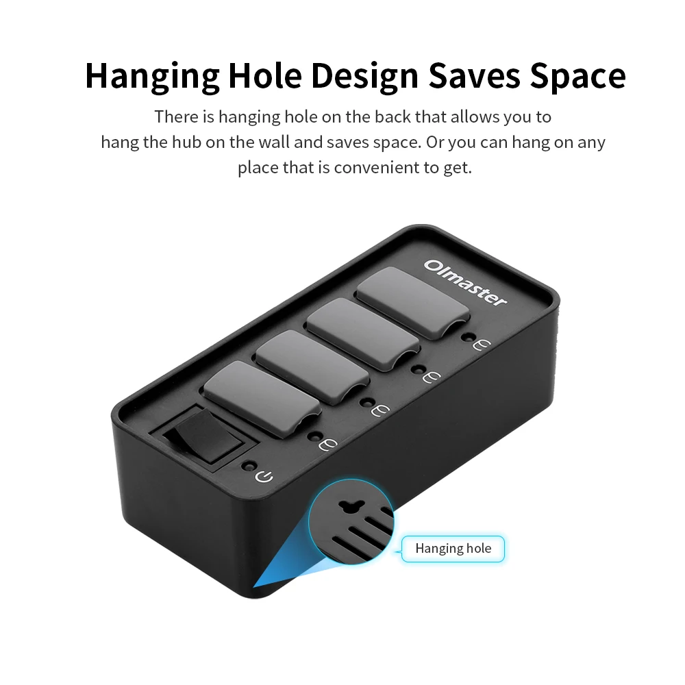 OImaster 4 порта USB3.0 концентратор 5 Гбит/с высокоскоростной концентратор Быстрая зарядка для Windows/XP/Linux/Mac/Mix с Пылезащитный колпак EU/US Plug