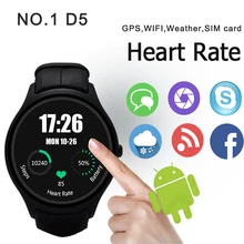 NO. 1 D5 Smart Uhr IPS Dual-Core Sync Bluetooth Wifi GPS schrittzähler Heart Monitor 512 MB RAM 4 GB Smartwatch Für Android iOS uhr