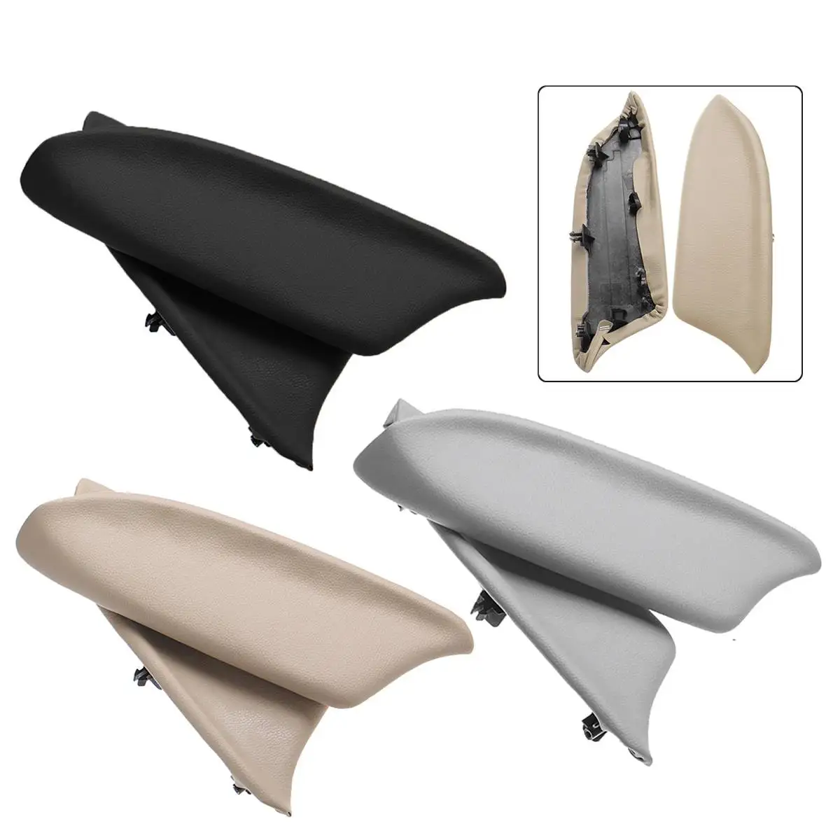 

A Pair Car Front Door Panel DIY Handle Armrest Cover Trim & Real Leather For Honda For Accord 2008 2009 2010 2011 2012