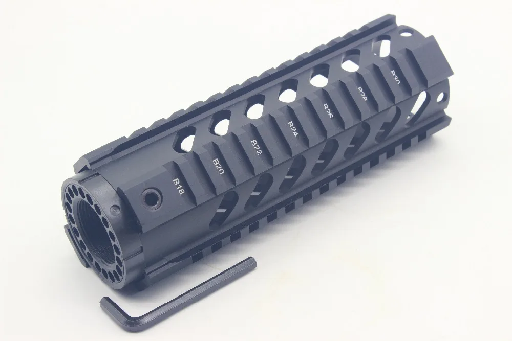 TriRock 7 ''дюйма Quad Rail направляющая для ствольной накладки Picatinny поплавок крепление Системы с/NO End Кепки Fit. 223/5. 56_Black/красный/Tan Цвет
