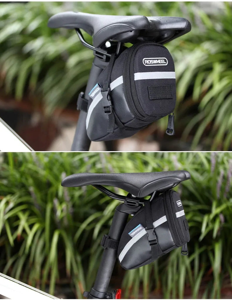 Excellent ROSWHEEL Bicycle Saddle Bag Seat Post Storage Tail Pouch Cycling  Road Bike Rear Pannier Bycicle Bolsa bisiklet aksesuar 13196 4