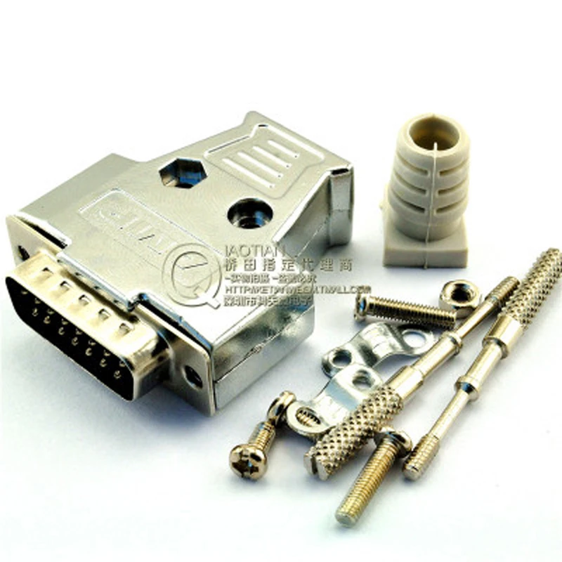 100 шт. DB15 VGA штекер металлический корпус 2 Raw 15 Pin Solid Jack