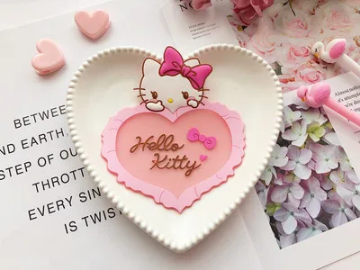 Новые силиконовые мультфильм рисунок «Hello Kitty» My Melody Две звезды Кубок Coaster Кухня место Коврики Таблица Коврики Миньоны Чай подстаканник