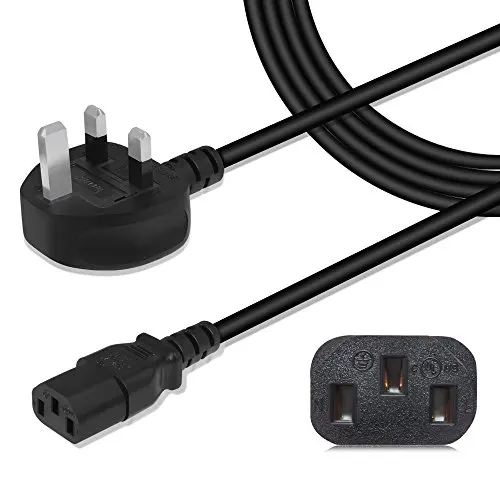 Uk Plug 1 5m 5ft 3 Pin Power Cord Cable Lead For Laptop Pc