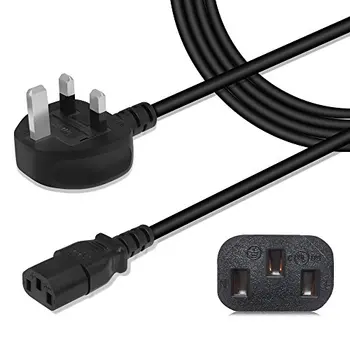 

UK Plug 1.5M (5FT) 3 PIN Power Cord Cable Lead For Laptop PC Adapter Computer Monitors Projectors Printers and More