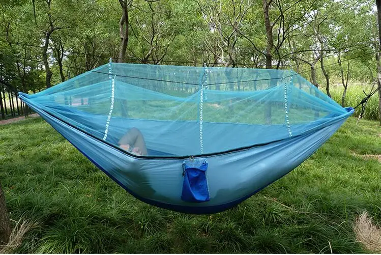 Outdoor double couple hammock ultra-light color anti-mosquito anti-rollover hammock double Mosquito Net Hammock free shipping Outdoor double couple hammock ultra-light color anti-mosquito anti-rollover hammock double Mosquito Net Hammock free shipping
