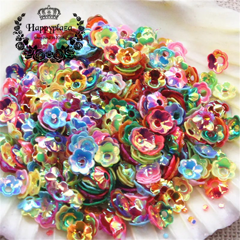 

20g 5mm Mix Colors Shiny AB Import PVC 3D Flower Loose Sequins Paillettes Crafts Sewing/Nail Art DIY Accessories