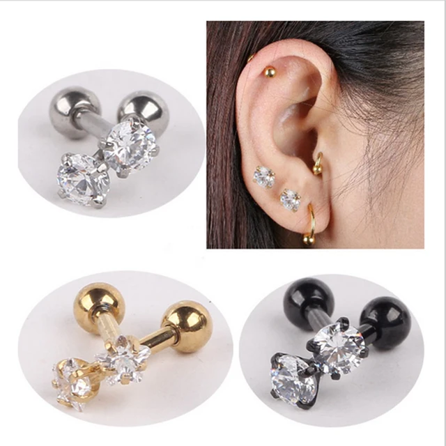 Buy Isayoe 2 piece 316L Stainless Steel Zircon Tragus