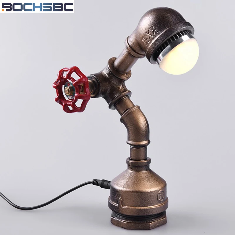 BOCHSBC Retro Pipe Robot LED Lamp Lights for Bedroom Cafe Bar Study
