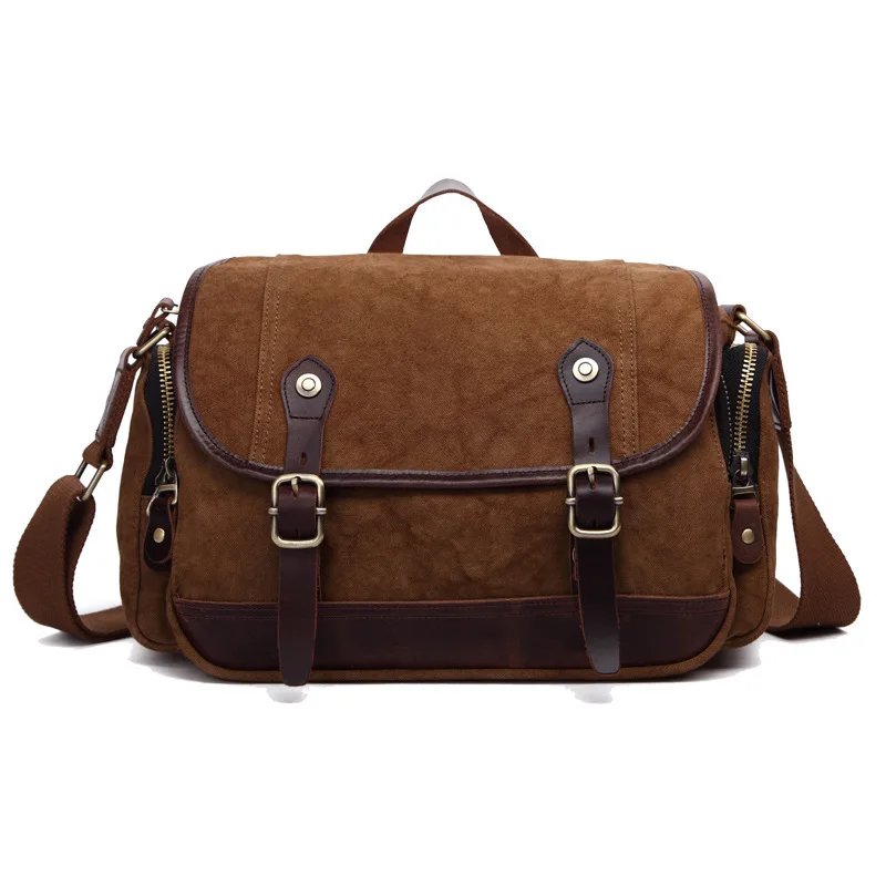 

Canvas Vintage DSLR SLR Camera Shoulder Bag Men's Vintage Military Messenger Bag Portable Crossbody Camera Cases for Canon/Nikon