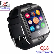 Q18 Passometer Smart Watch With Touch Screen Camera TF Card Bluetooth Smart Watch for Android IOS Phone PK DZ09 U8 GT08 A1 Q18s