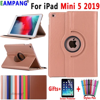 

360 Degree Rotating Leather Smart Shell Cover Case for Apple iPad mini 5 2019 7.9 mini5 A2133 A2124 A2125 A2126 Coque Funda