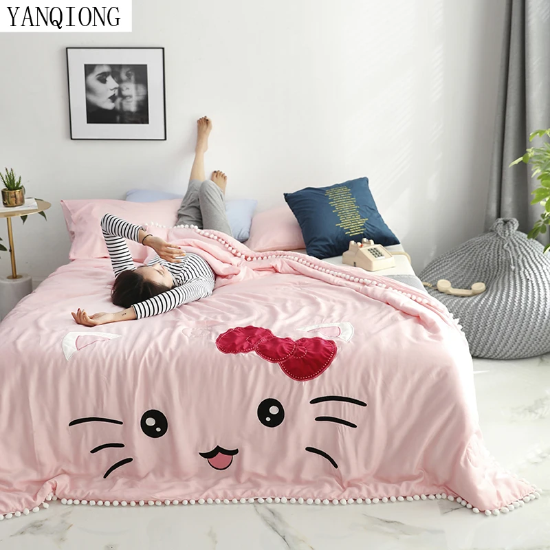 

YANQIONG Cartoon series 100% tencel fabric comforter quilt summer bedding free shipping