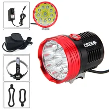 20000 lumens 10x кри XM-T6 из светодиодов велоспорт велосипед свет фар Handlamp фонарик + 8800 мАч 18650 + зарядное устройство
