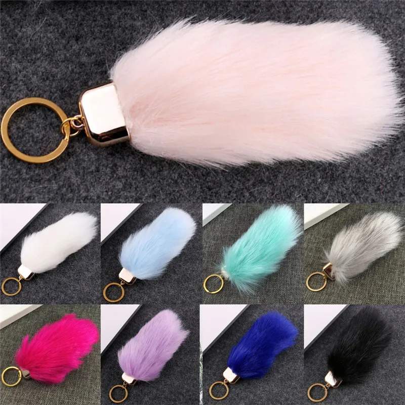 

1Pcs Cool Large Faux Fox Fur Tail Keychain Pendant Fur Key Ring For Women Ladies Girls Handbag Hanging Charm Pendant 15*8cm