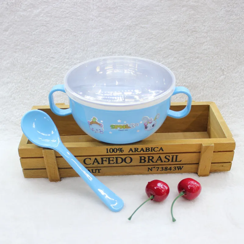 Cute Stainless Steel  Baby Bowl Food Container Children Tableware Dinner Eating Set  (4)