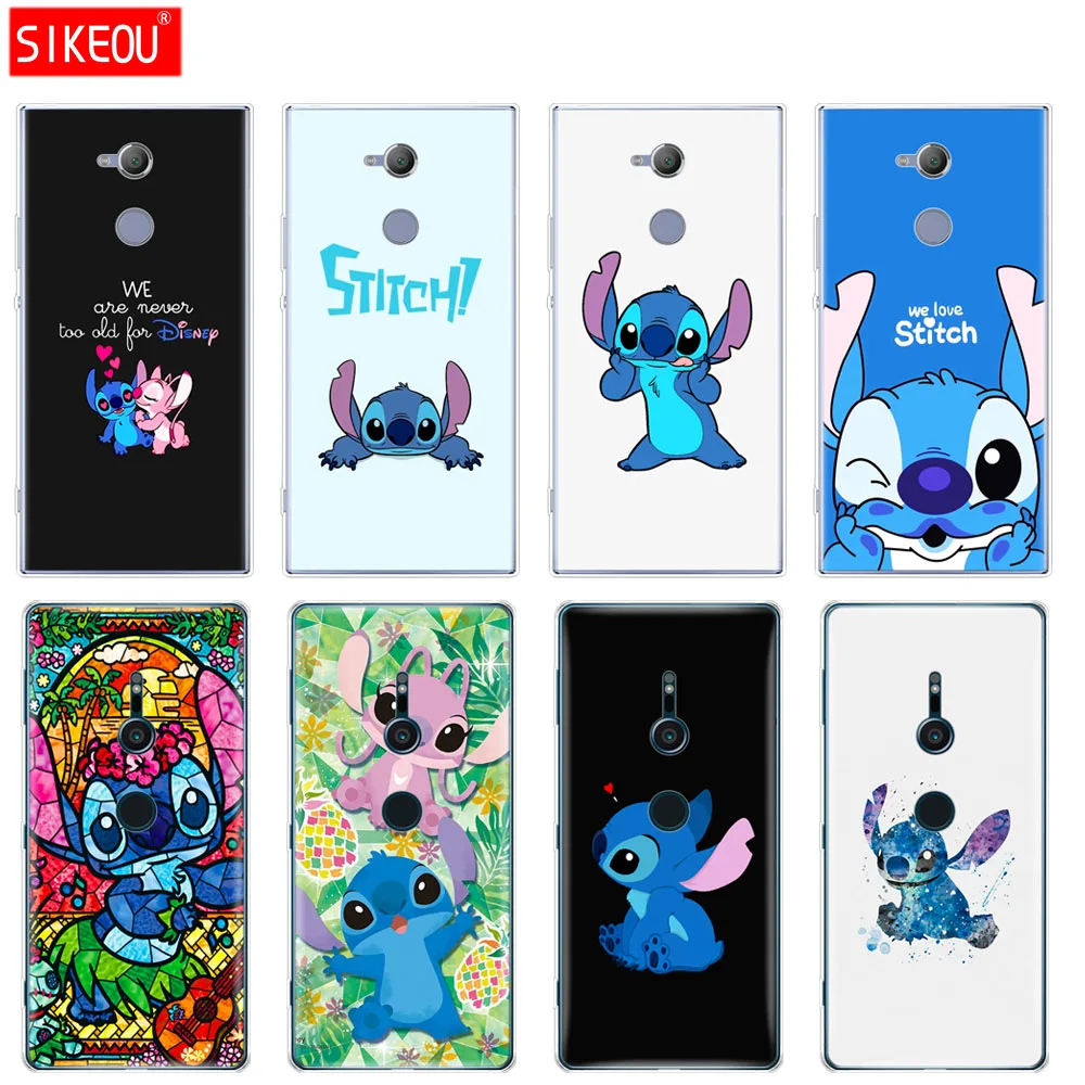 

silicone Cover phone Case for sony xperia XA1 XA2 ULTRA PLUS L1 L2 XZ1 XZ2 compact XZ PREMIUM cute cartoon Lilo Stitch