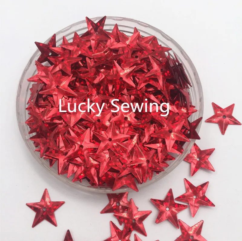 

10g/lot 15mm Red purple double color Five Star Sequins Cup Loose Paillettes Party Wedding Crafts Kids DIY Accessories