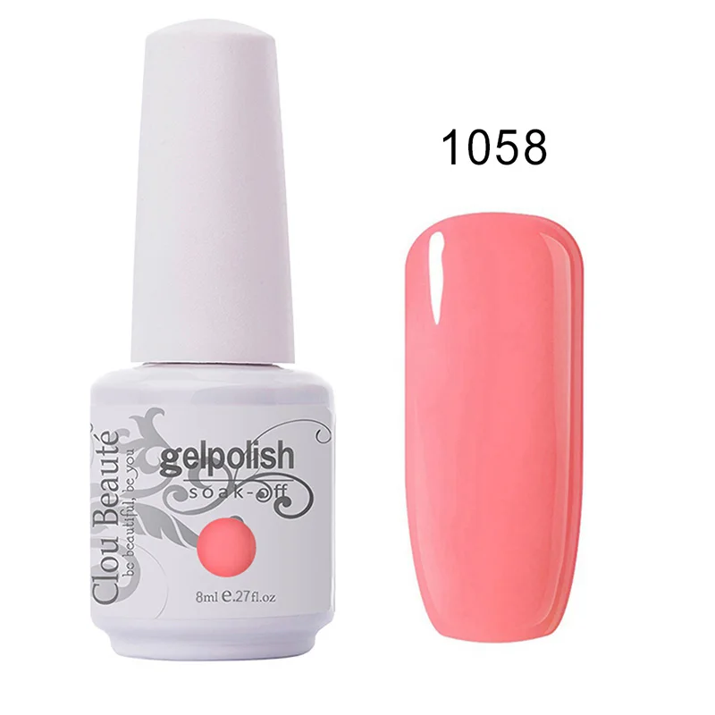 Clou Beaute 8 мл Гель-лак для ногтей розовое золото Nagellack Профессиональный лак vernis полуперманентный розовый гель для ногтей - Цвет: 1058