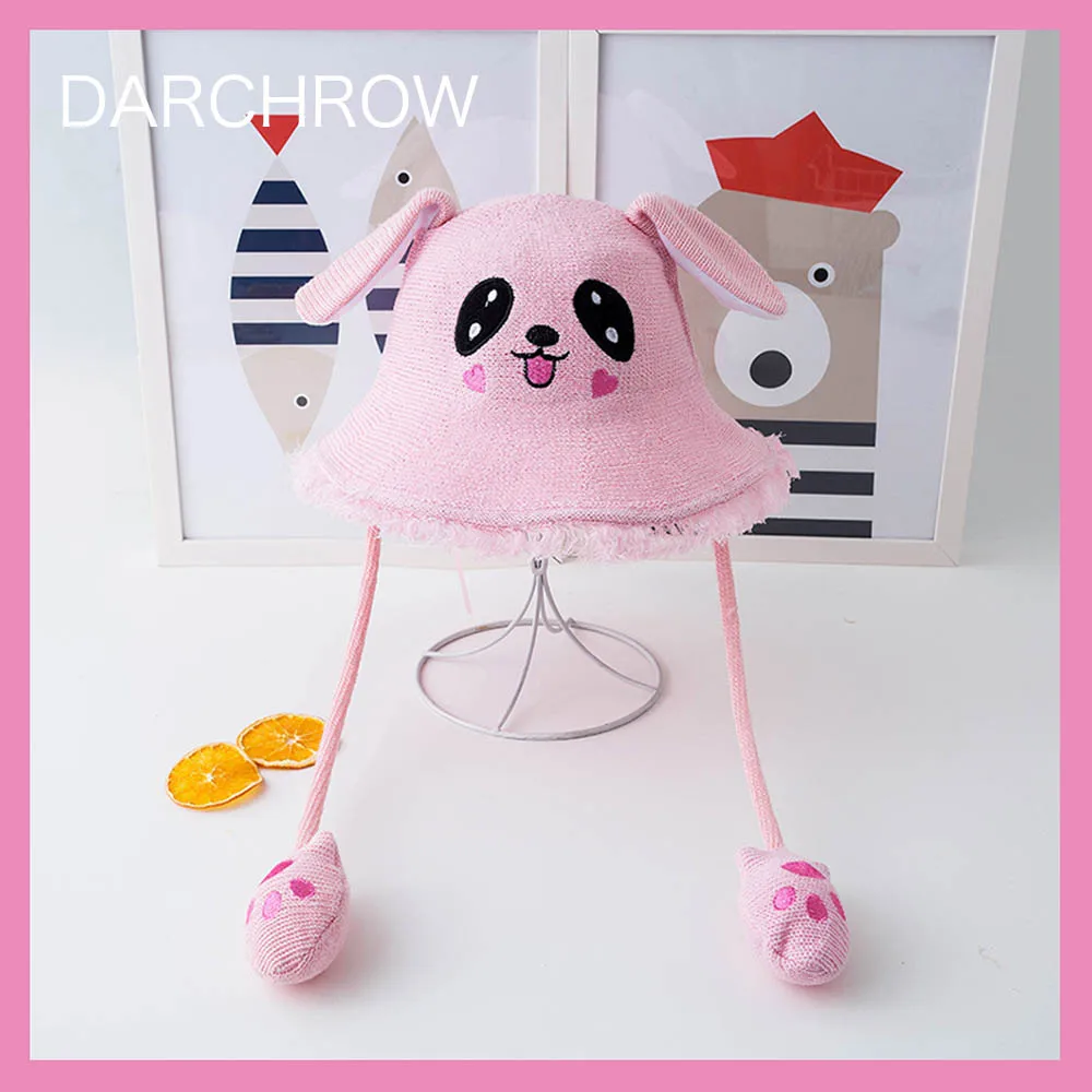 

2019 Explosion Models New Brand Design Dynamic Long Ears Rabbit Sun Hat Girls 1-5 Years Old Cute Novelty Baby Visor Hat Cotton