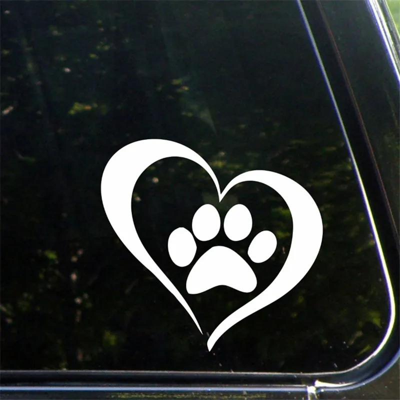 

Heart With Dog Paw Vinyl STICKER / DECAL stickers.Trucks,Computers,Notebooks etc. cartoon stickers pvc vinyl sticker