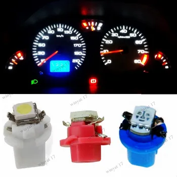 

50PCS T5 B8.3d b8.3 8.3d 5050 Led 1 SMD Lamp Car Gauge Speedo Dash Bulb Dashboard instrument Light DC12v BLUE RED GREE WHITE