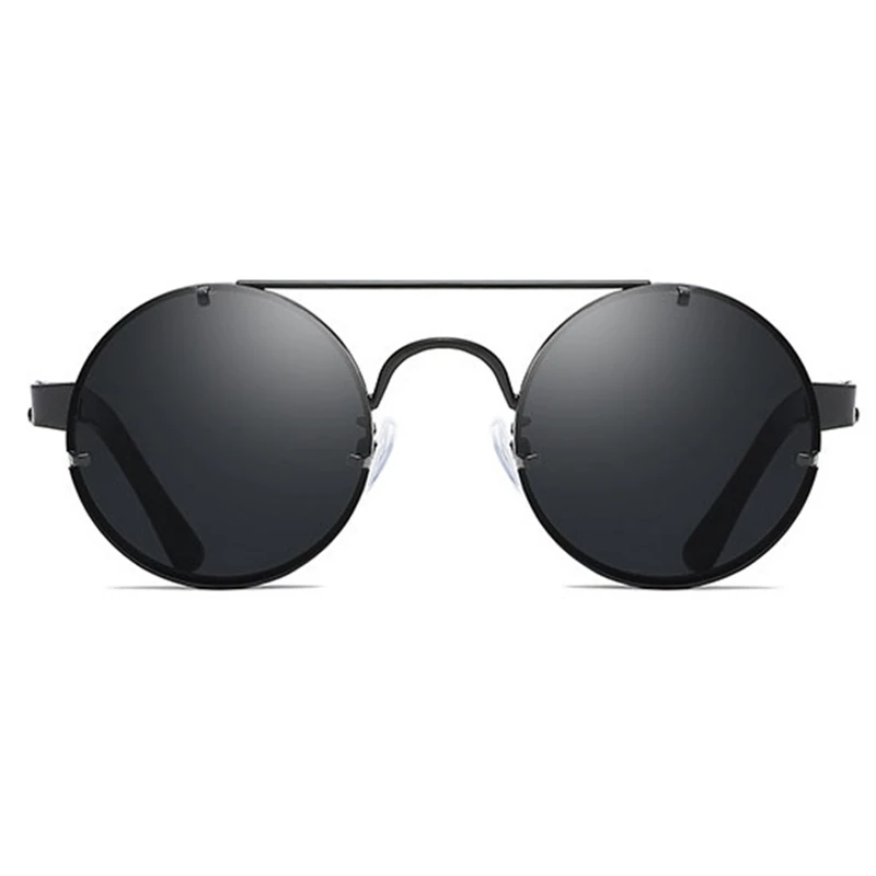 Men European Style Retro Round Frame Sunglasses Male Fashion Metal