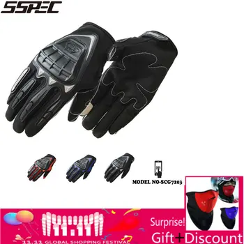 

Motorcycle Neutral Leather Gloves Touch Screen Knight All-Finger Shatter-Resistant Moto Racing Gloves SSPEC