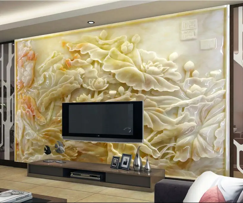 Beibehang Большой заказ обои HD Юхуа лотоса Fresco ТВ Гостиная фон украшения дома