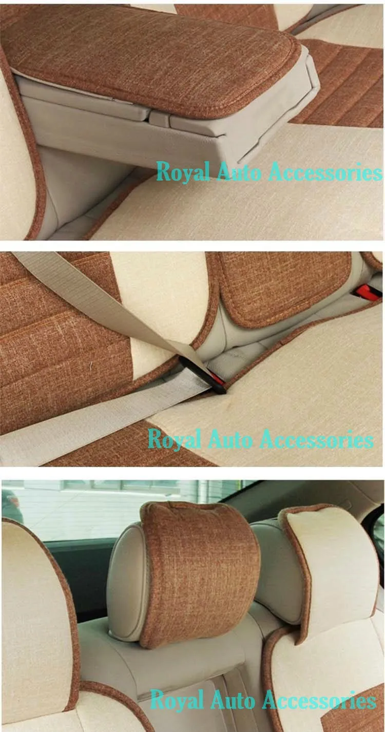 Качество 7 шт./компл. хлопок и лен универсальный автомобильный набор накидок на сидение Авто украшения для интерьера сиденье, подушка для сиденья поддерживает