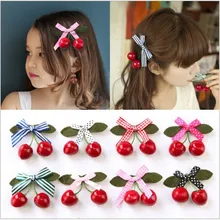Детская заколка для волос мультяшная шпилька «вишня» Аксессуары для волос для малышей Аксессуары для девочек Красота Мода Южная Корея стиль красный цвет 5 шт