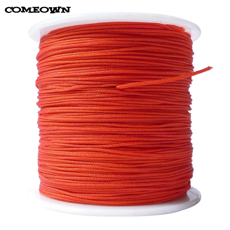 

COMEOWN Red 1MM 100Yards/roll Soft Satin Rattail Nylon Cord Kumihimo Macrame Rope Chinese Knot Cord DIY Jewelry Making Cords
