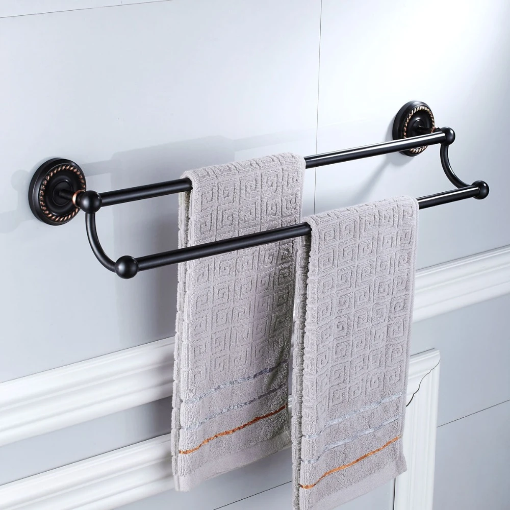 Copper Black Plating Bath Towel Holder Bathroom Fixture Bars Towel