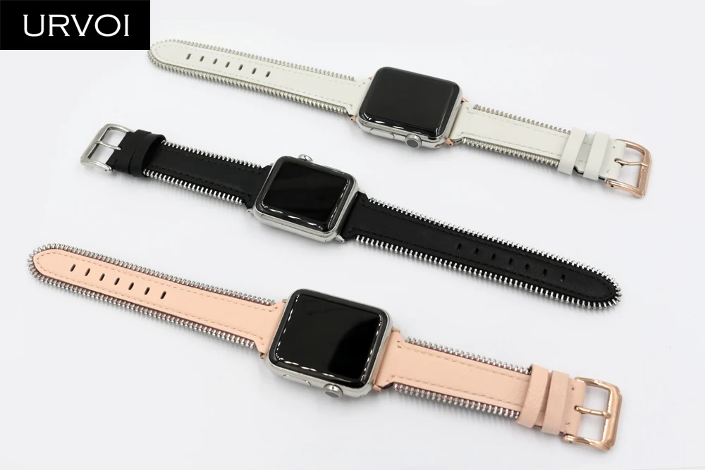 Ремешок URVOI для Apple Watch ремешок из натуральной кожи iwatch 54 3 2 1 с молнией на боку
