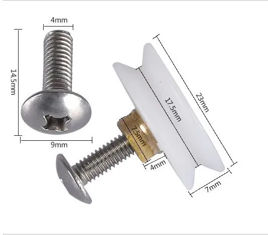 Колеса diameter23mm U рифленая колеса Душ дверь ролик