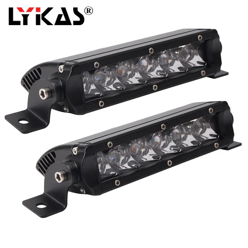 

LYKAS 7'' 30W 11'' 50W Led Bar 6000K Led Work Light Bars Offroad Spot Beam Projector Lens Car Vehicle for Jeep 4X4 4WD ATV SUV