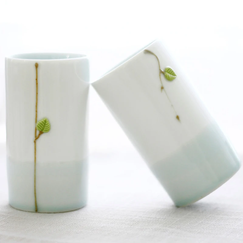 Unique Ceramic Teacups Chinese Porcelain Tea Coffee Cups & Mugs Hand-Carved Jingdezhen Ceramic Cups Couple Gift Mugs Drinkware (2)