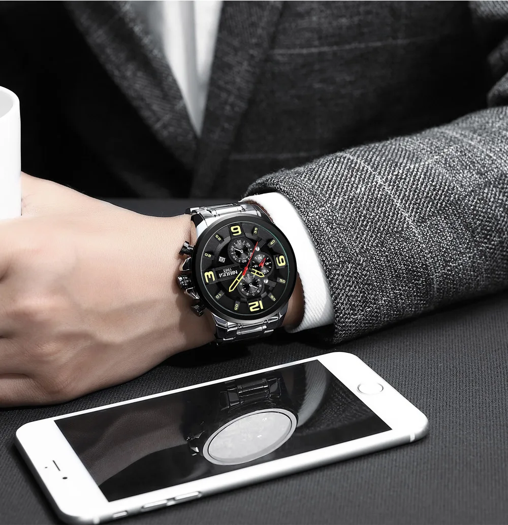 NIBOSI Reloj Hombre 2018 Men Watches Top Brand Luxury Sports Watches For Men Watches 2018 Luxury Brand Waterproof Full Steel     (12)