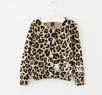 

Wholesale 5pcs/lot Baby girl sweater kids clothing long sleeve leopard cardigan girl sweater 2-6T sylvia 529726647929