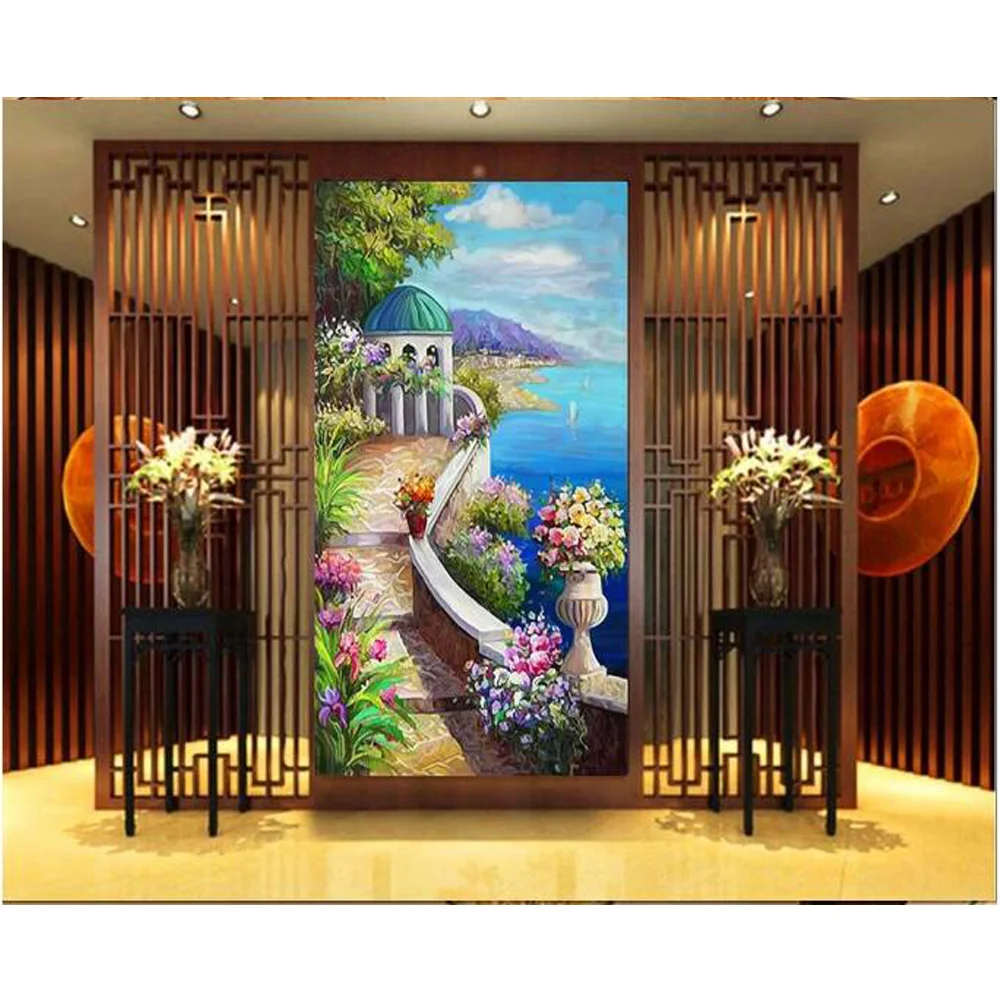 

5D DIY Diamond Painting sea And tree picture Cross Stitch Full round Diamond Embroidery Needlework Home Decorative scenery KL224