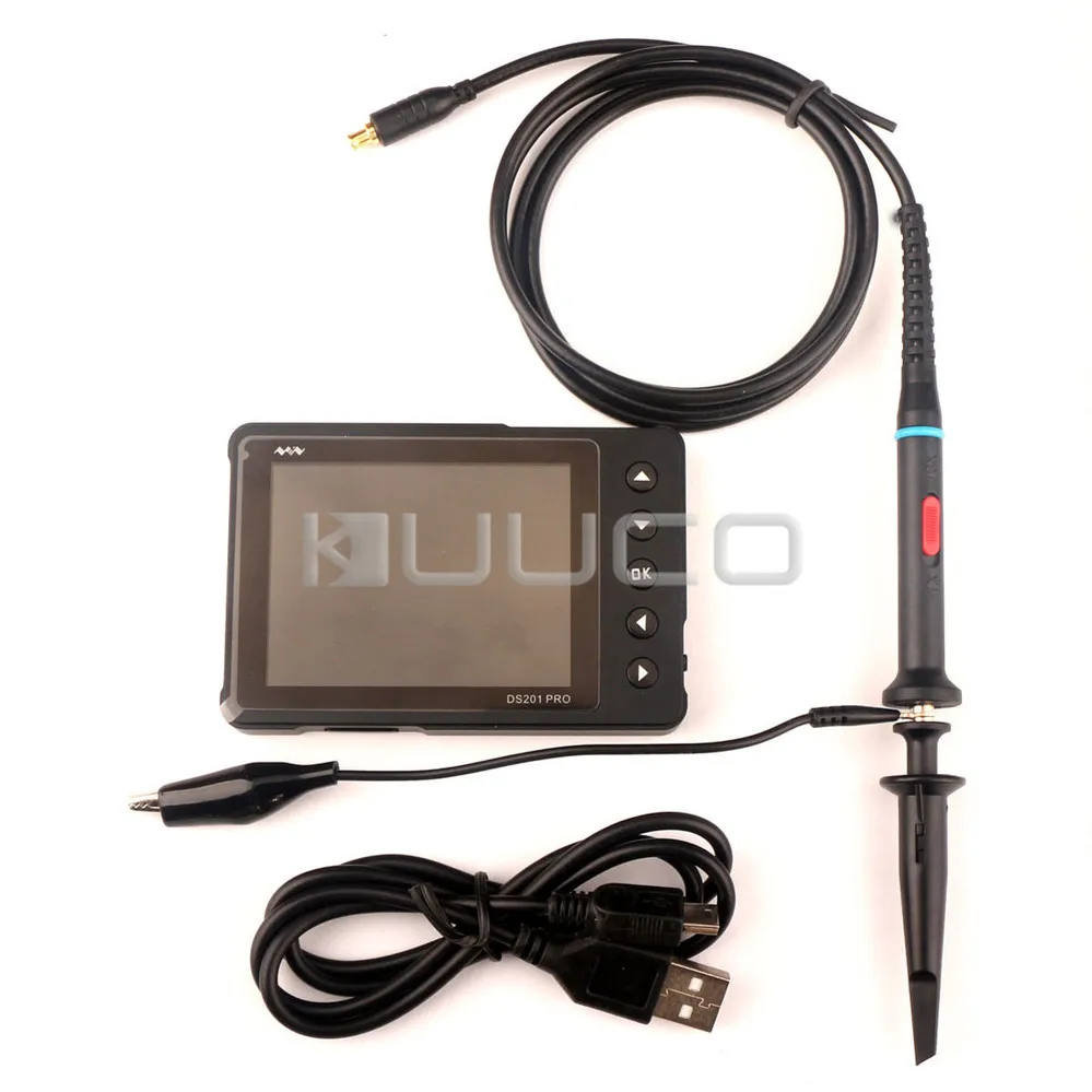 

PRO Pocket-Sized Digital Storage Oscilloscope DS201 USB Interface(Charging/Communications) Oscilloscope +USB Cable+MCX Probe