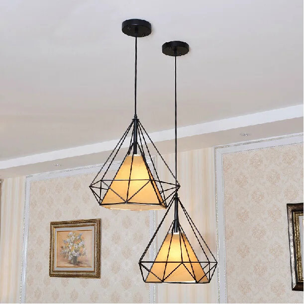 

Dia*38/50cm American industrial loft vintage pendant lights for dining room iron black E27 Edison bulb home decoration lamp