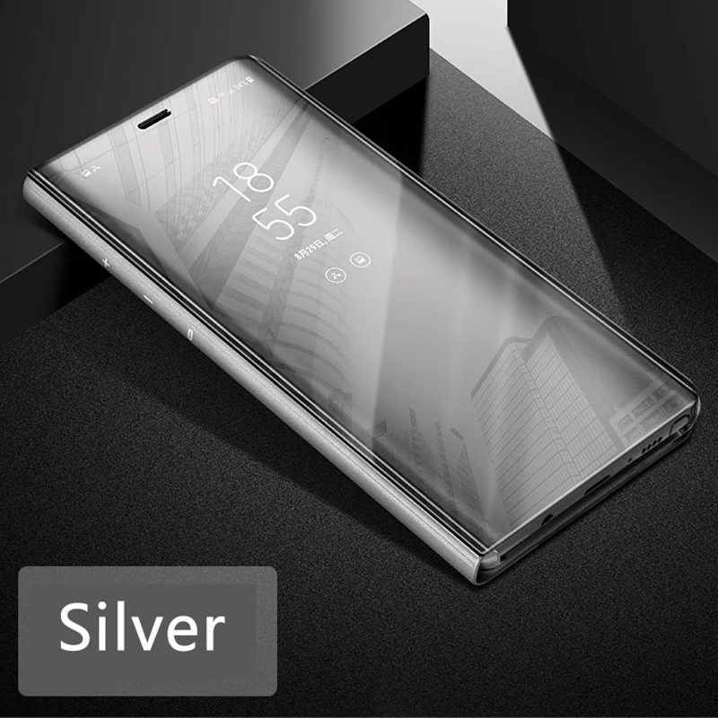 S-BALMORA Luxury Flip Stand Clear View Smart Mirror Phone Cases for IPhone 6 6S 7 Plus Case Transparent 360 Cover for IPhone 8 Plus X Case