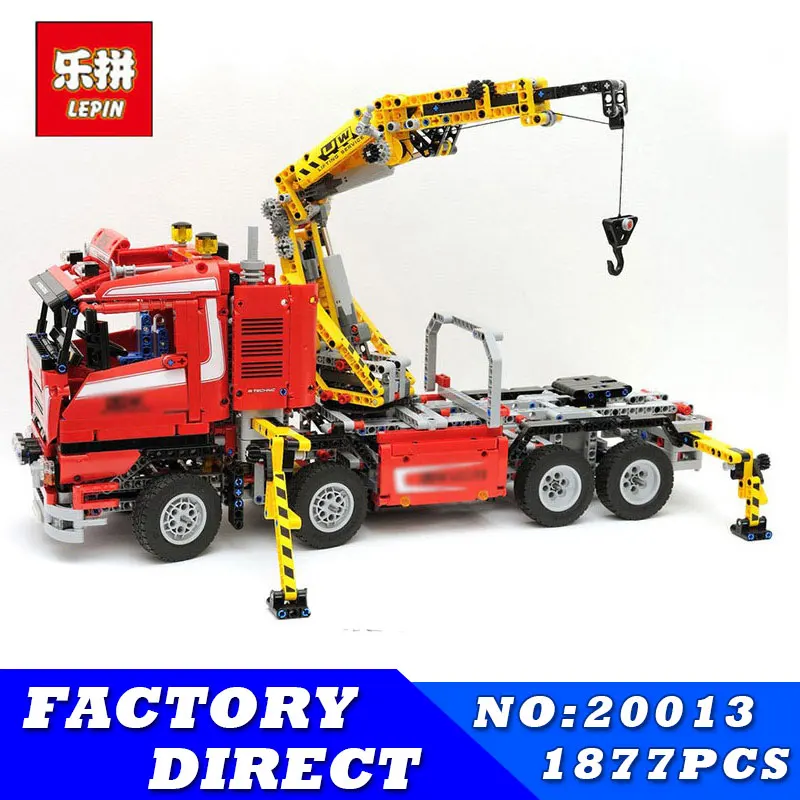 

LEPIN 1877pcs 20013 Technic Series Electric Crane Truck Model Building Blocks Bricks Educational Children Toys Christmas Gift