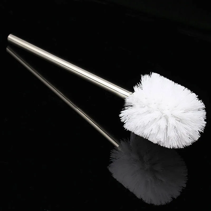 

1pc Stainless Steel Handle Toilet Brush Replacement Cleaning Brush White Toilet Brush Holders for Kitchen Bathroom Cleaning Tool