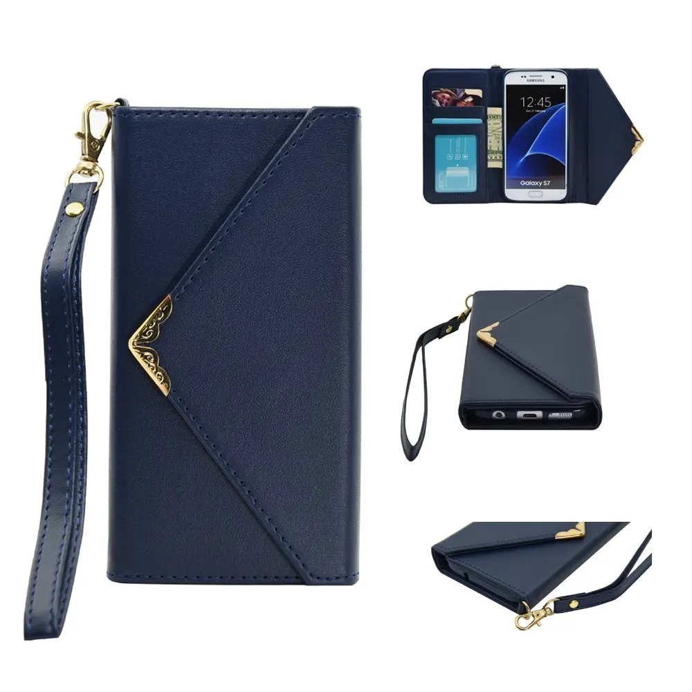 

Magetic Leather Wallet Case for Samsung Galaxy S7 Edge S8 Plus Note 8 7 Envelope Flip Case Cover Card Holder Strap Women Handbag