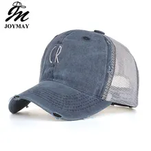 JOYMAY ; сезон весна-лето; новая шляпа от солнца модный стиль унисекс мыть хлопок вышивка CR сетчатая бейсболка Кепки Повседневное кожанные шапки B519